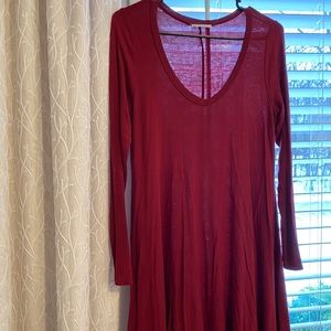 Burgundy long sleeve dress